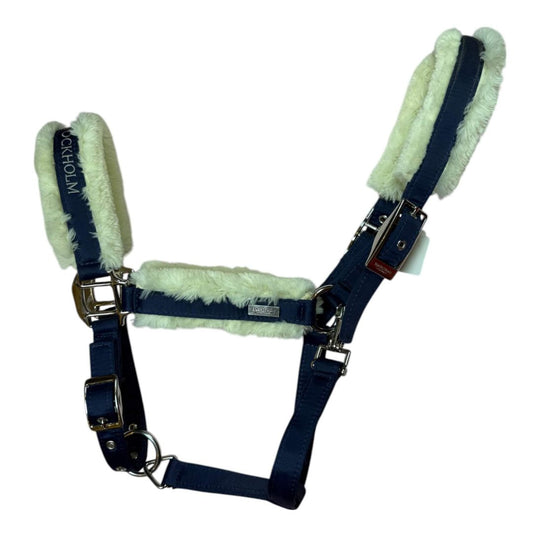 Equestrian Stockholm Fur Halter in Navy - Full