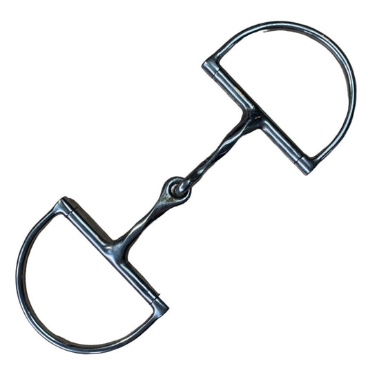 Slow Twist Dee Ring Snaffle in Stainless Steel - 4 4/3"