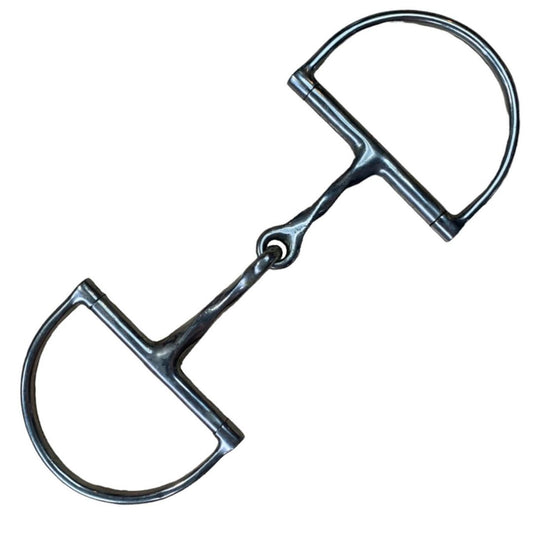Slow Twist Dee Ring Snaffle in Stainless Steel - 4 4/3"
