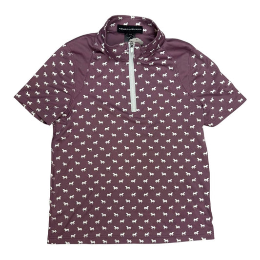 Asmar Equestrian Short Sleeve Riding Shirt in Plum - Girls' 10/12
