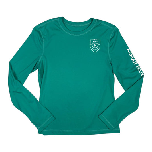 Asmar Equestrian Long Sleeve Sun Shirt in Teal - Youth 8/10