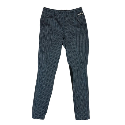 Kerrits 'Fleece Lite II' Knee Patch Tight in Blue/Black - Youth Medium