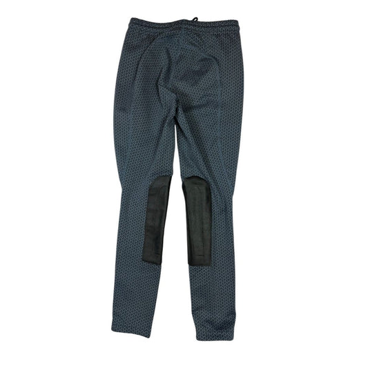 Kerrits 'Fleece Lite II' Knee Patch Tight in Blue/Black - Youth Medium