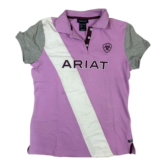 Ariat 'Taryn' Polo Shirt in Purple/White - Woman's Large
