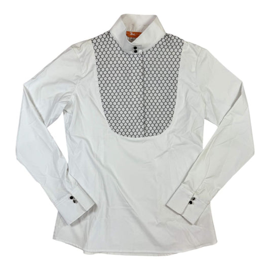 R.J. Classics Long Sleeve Show Shirt in White / Black - Woman's Large