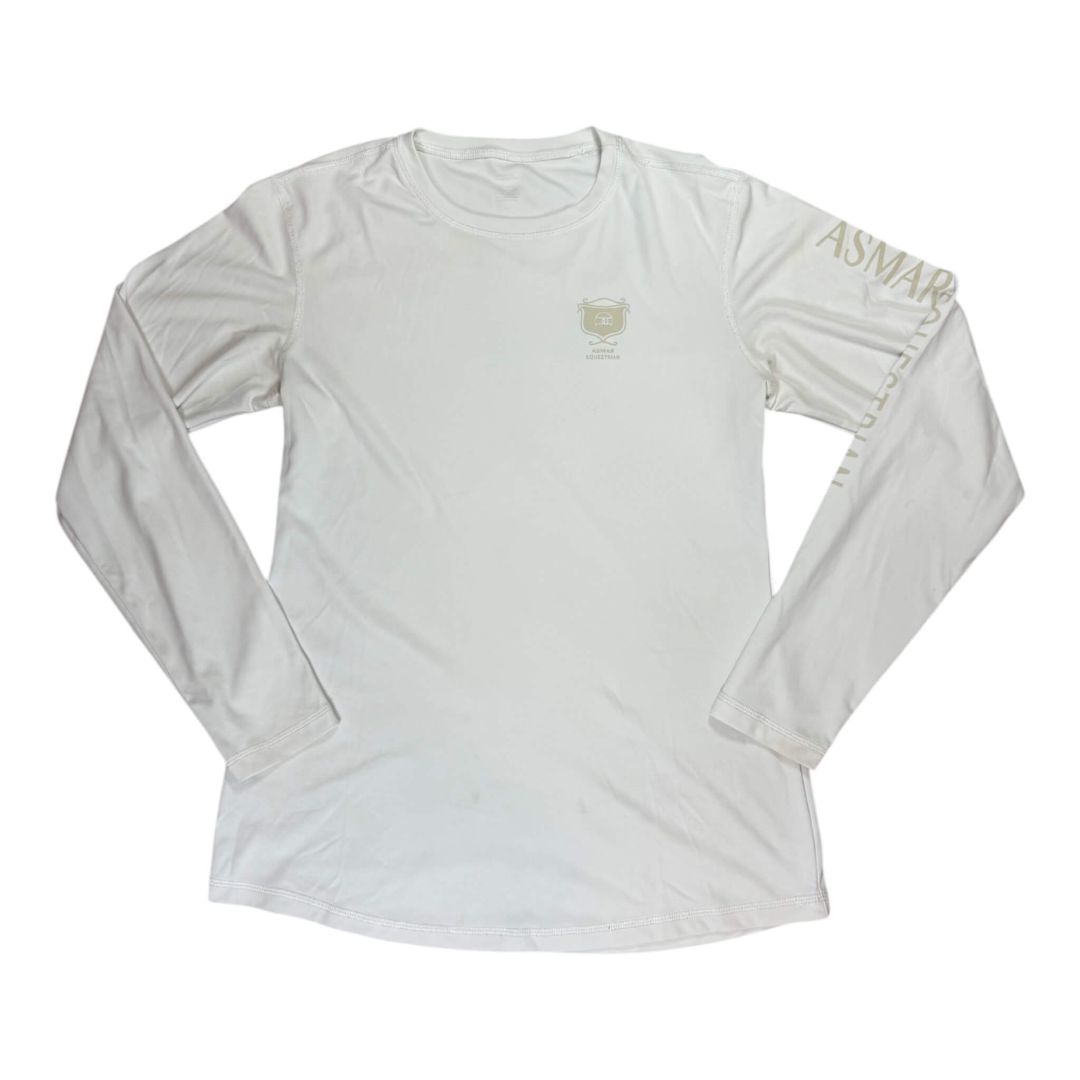 Asmar Equestrian Long Sleeve Sun Shirt in White - Woman's X-Large