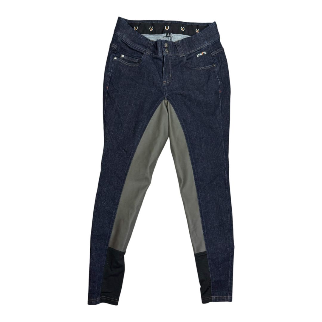 Kerrits Stretch Denim Full Seat Breech in Dark Denim - Woman's Small