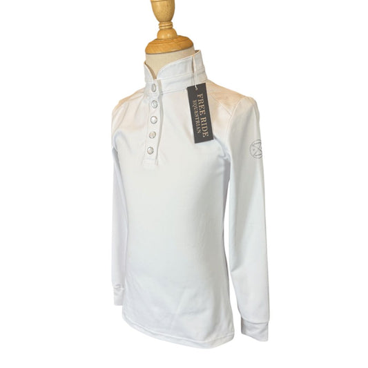 Free Ride Devon Competition Top in White - Youth 8/9