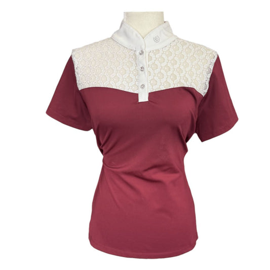 Equestrian Stockholm Champion SS Show Shirt in Bordeaux - Woman's X-Large