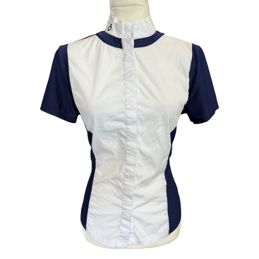 Cavalleria Toscana Ego7 S/S Show Shirt in White/Navy - Woman's Medium