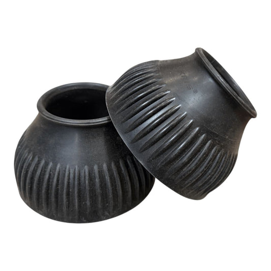 Kris Ribbed Bell boots in Black - Large