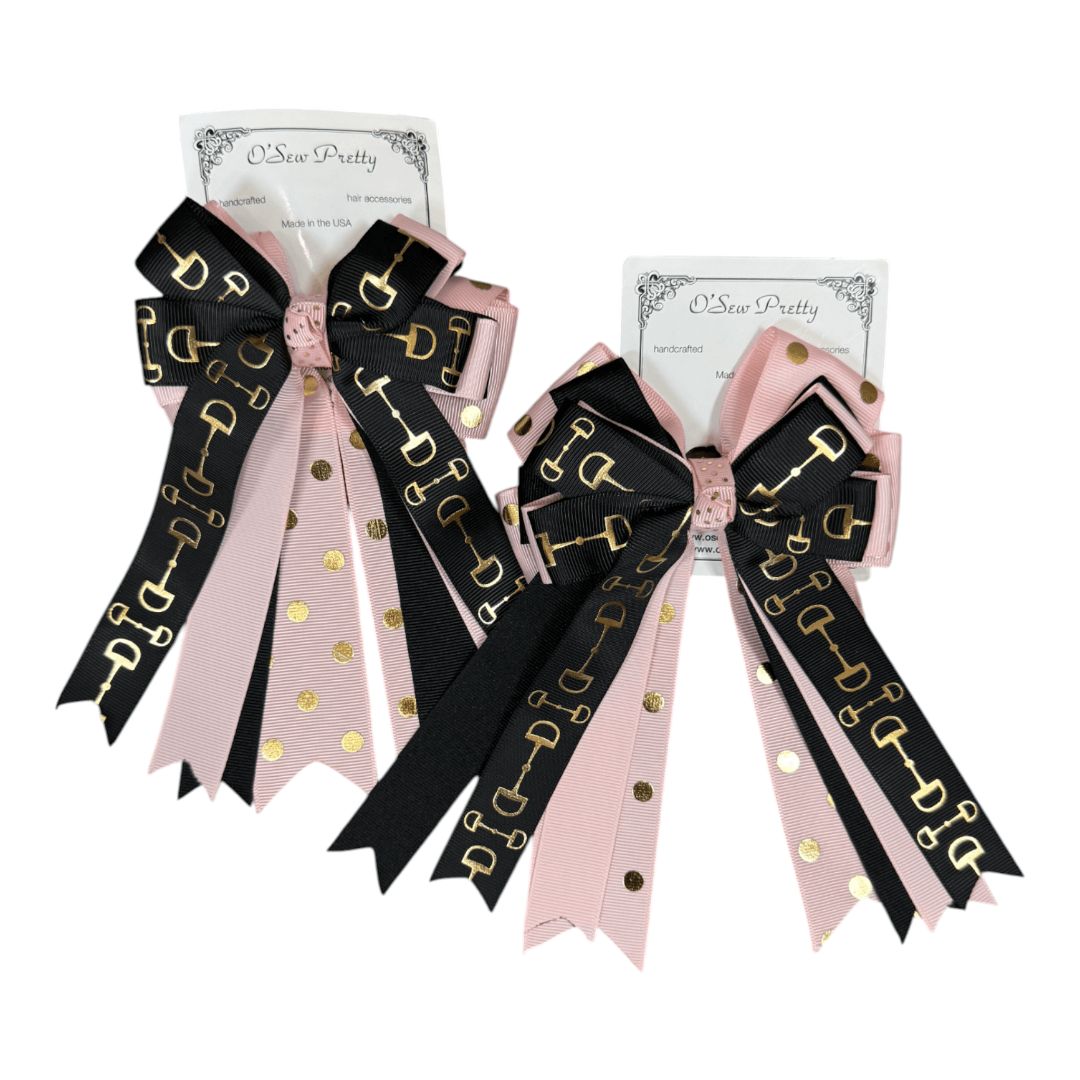 O'Sew Pretty Show Bows in Pink / Black - Standard