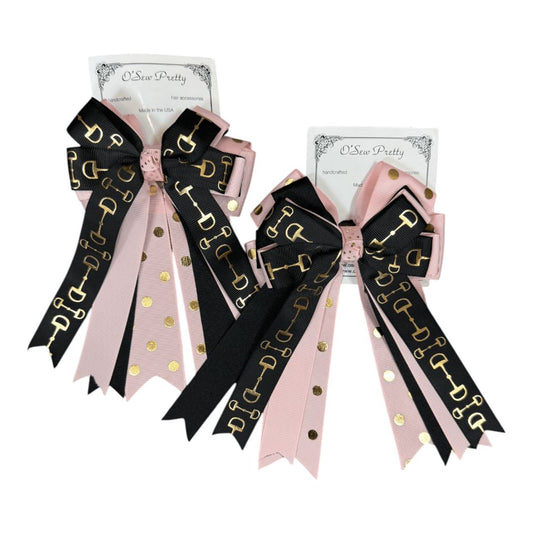 O'Sew Pretty Show Bows in Pink / Black - Standard