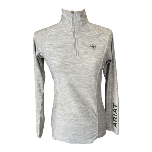 Ariat 'Laguna' 1/4 Zip LS Shirt in Grey - Woman's X-Small