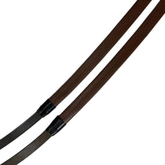 Rambo Micklem Rubber Reins in Brown - 49" (Pony)