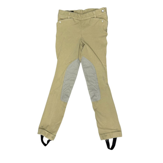 Ariat 'Heritage' Side Zip Knee Patch Jod in Tan - Youth 10
