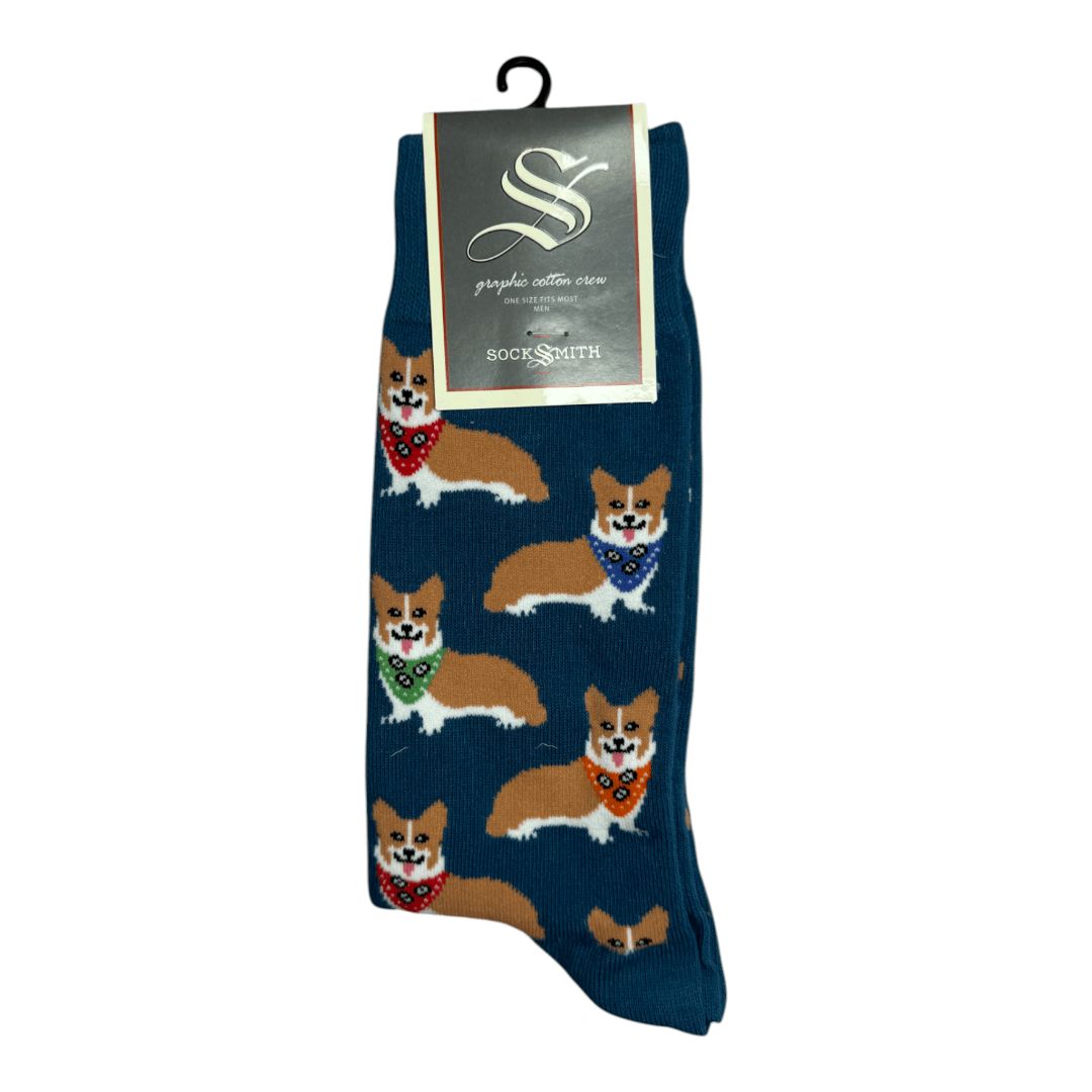 SocksSmith Graphic Cotton Crew in Teal - One Size