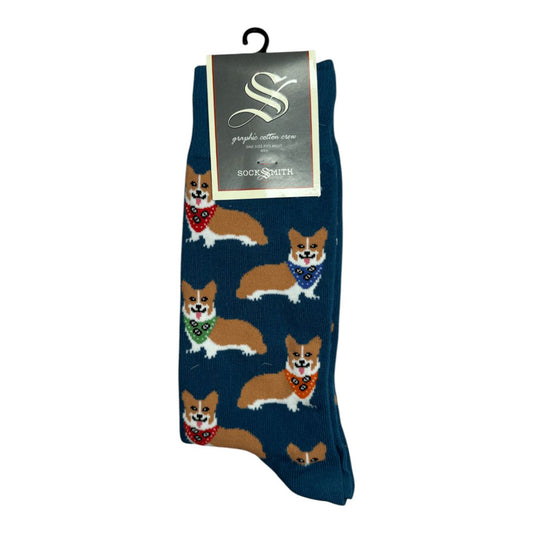 SocksSmith Graphic Cotton Crew in Teal - One Size
