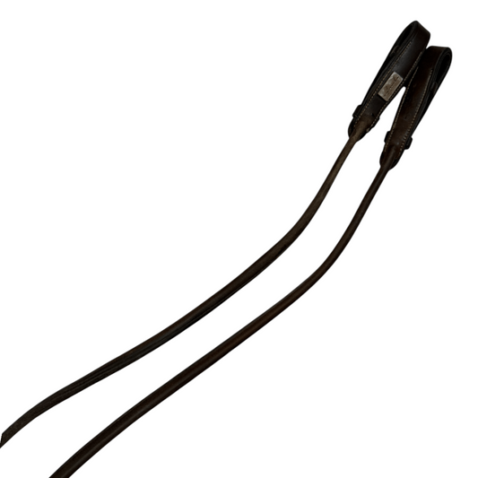 Equipe Tubular Rubber Grip Reins in Brown - Full (57")