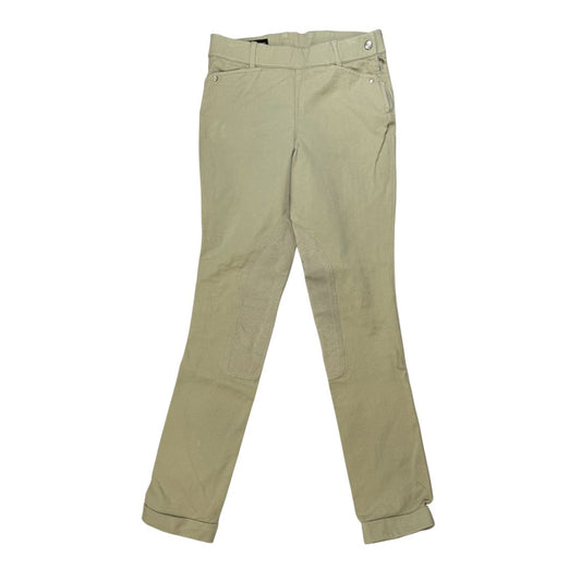 Ariat 'Heritage' Size Zip Knee Patch Jodphur in Tan - Youth 14