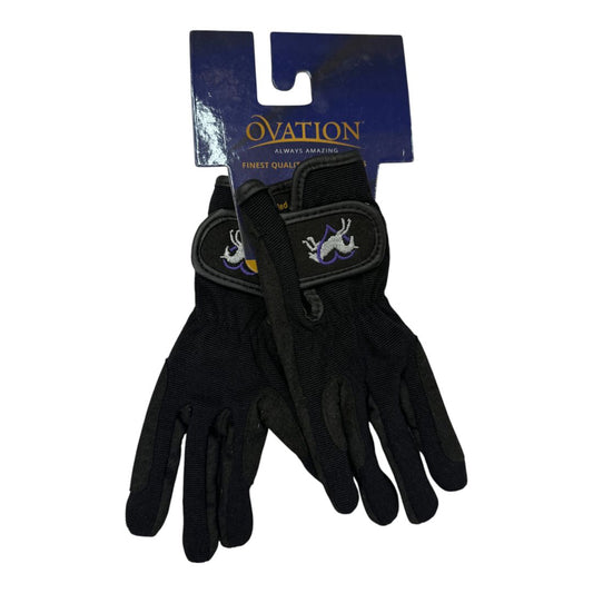 Ovation 'Hearts & Horse' Riding Gloves in Black - Youth 12/14 (5-5.5)
