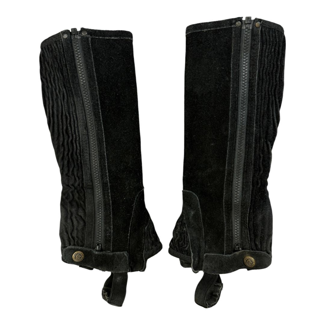 Perri's Suede Zip Half Chaps in Black - Youth CS-Tall