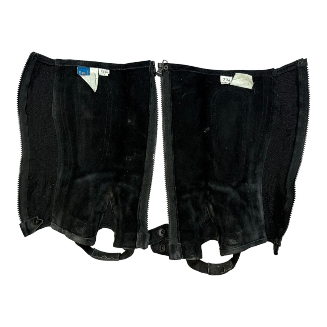 Perri's Suede Zip Half Chaps in Black - Youth CS-Tall