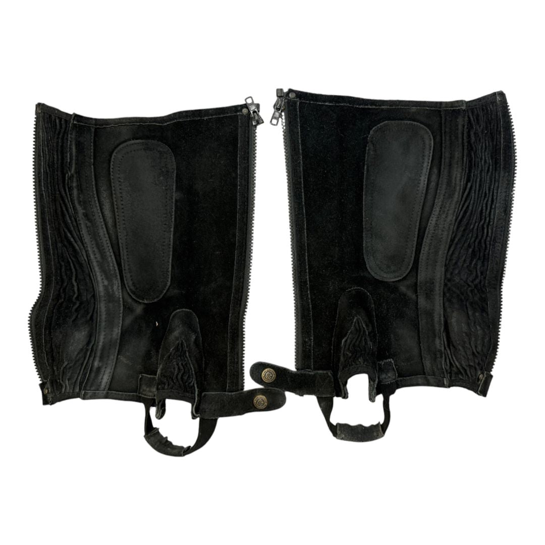 Perri's Suede Zip Half Chaps in Black - Youth CS-Tall
