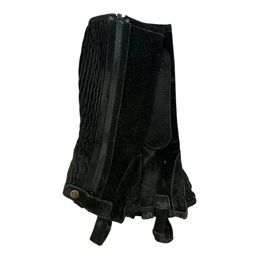 Perri's Suede Zip Half Chaps in Black - Youth CS-Tall