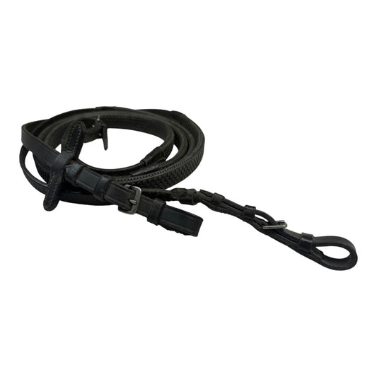 Rubber Grip Reins in Black - 57" (Warmblood)