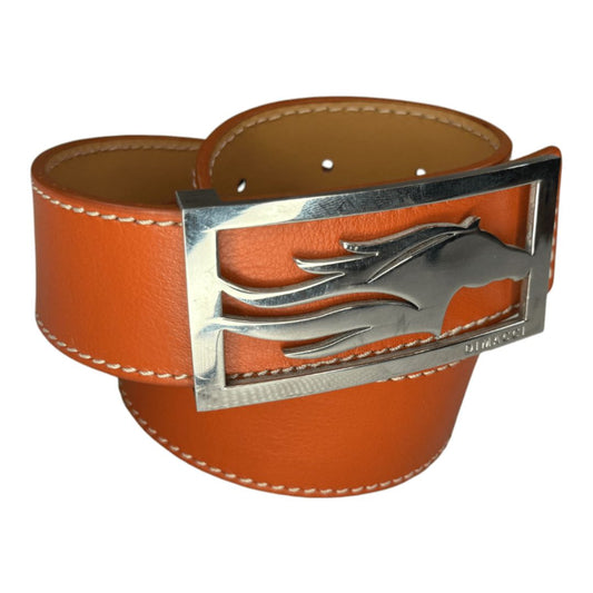 Dimacci Horse Head Buckle Belt in Orange - 35" (90cm)