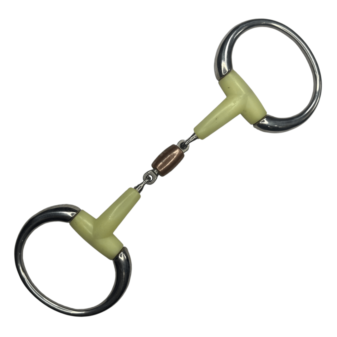 Happy Mouth Copper Roller Mouth King Eggbutt Snaffle in Stainless Steel - 5"