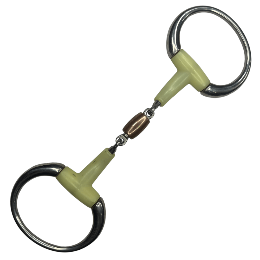 Happy Mouth Copper Roller Mouth King Eggbutt Snaffle in Stainless Steel - 5"