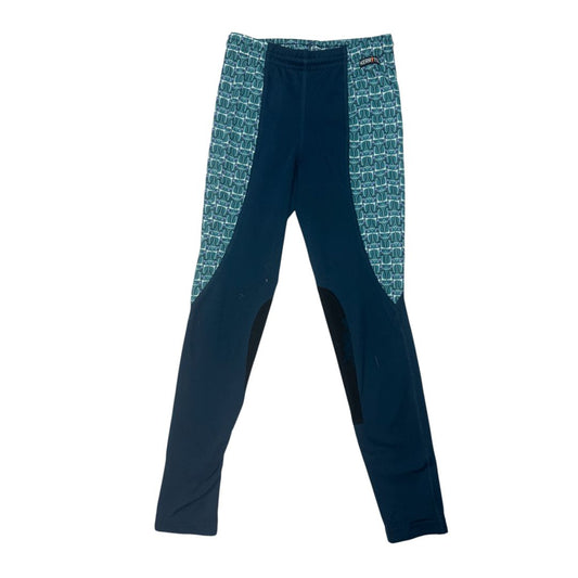 Kerrits Performance Knee Patch Riding Tight in Teal - Youth Large