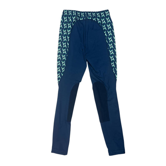 Kerrits Performance Knee Patch Riding Tight in Dark Blue - Youth Large