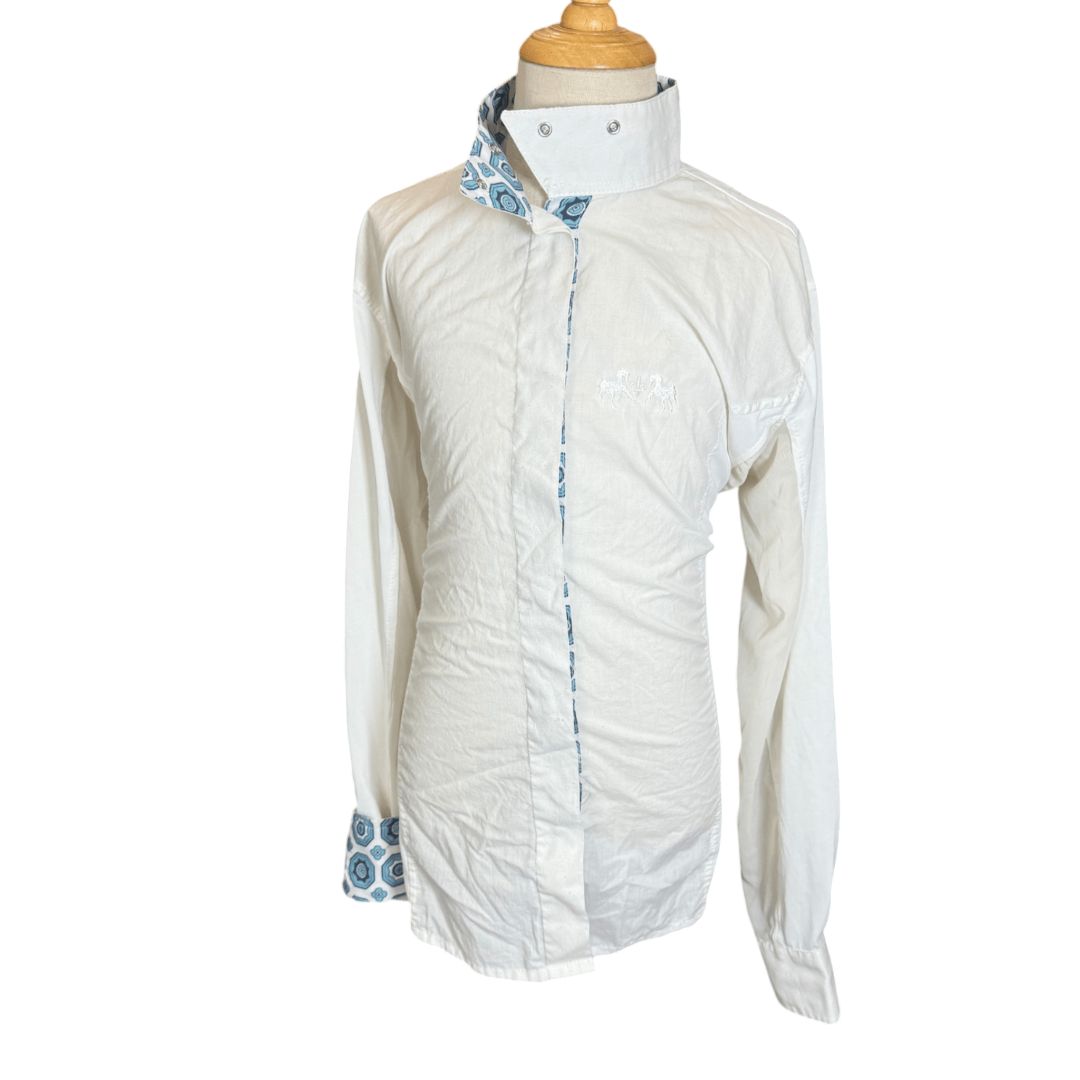 Equine Couture 'Kelsey' LS Show Shirt in White - Youth 12