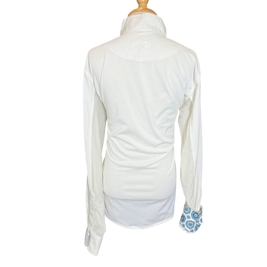 Equine Couture 'Kelsey' LS Show Shirt in White - Youth 12