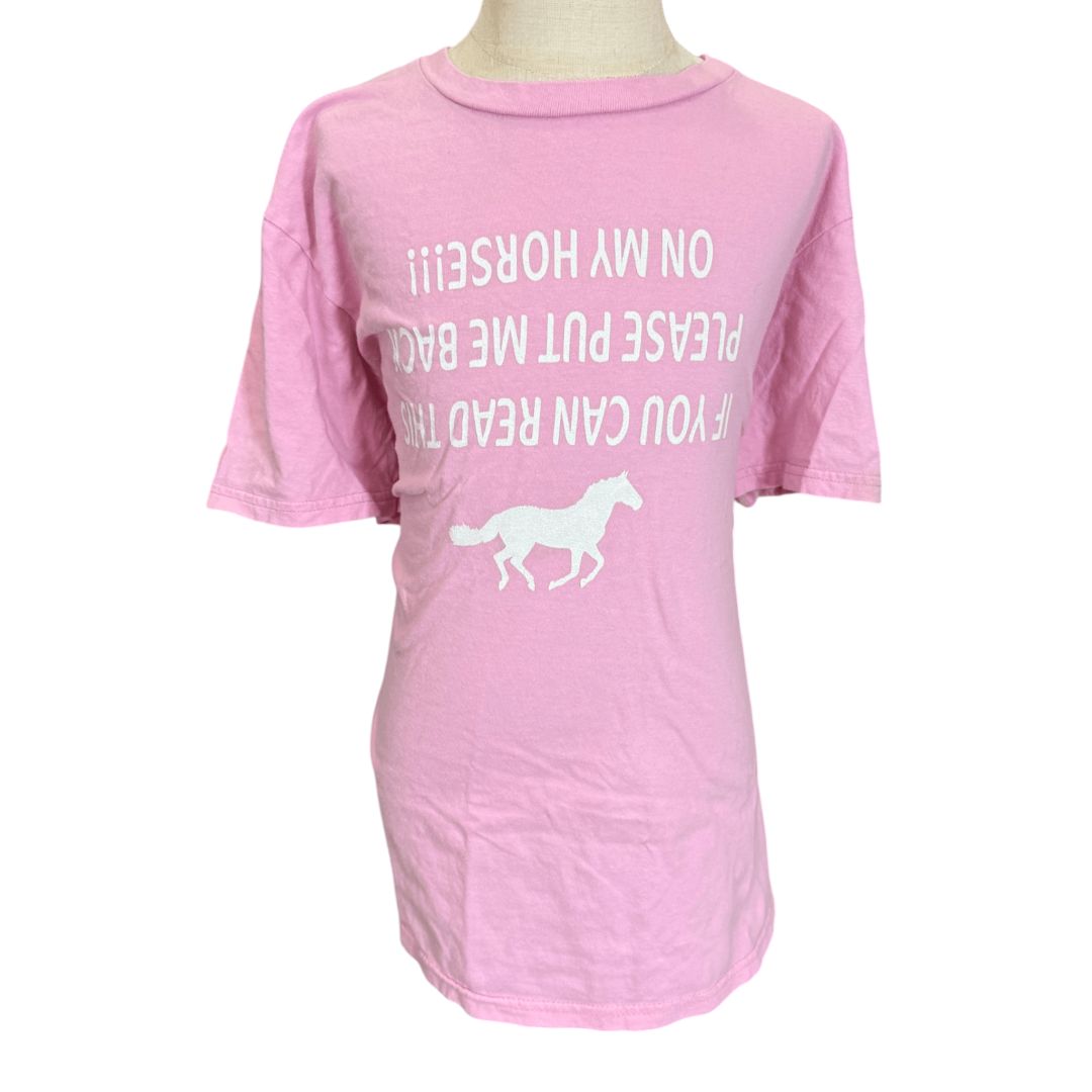 Custom 'If You Can Read This..' Graphic Tee in Pink - Youth X-Large
