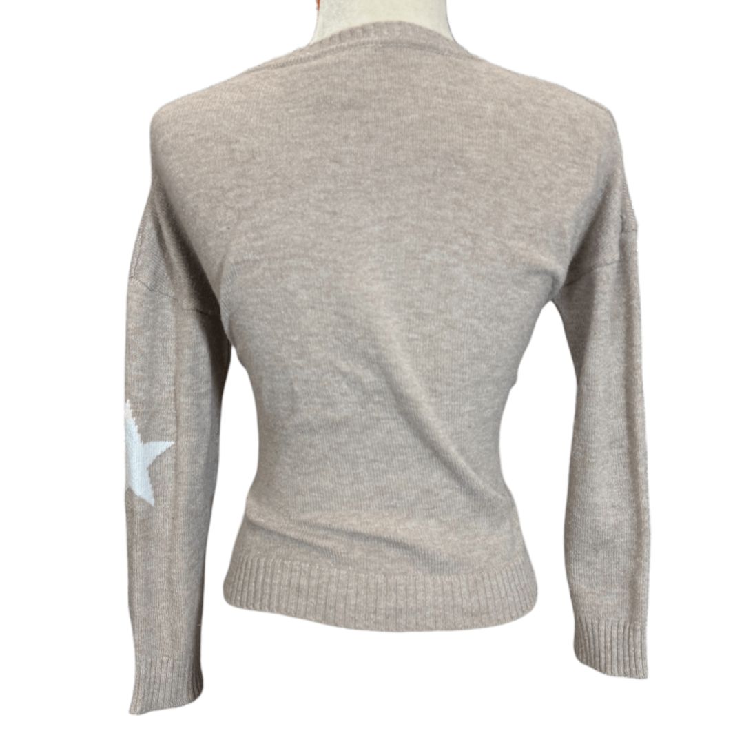Sweet Romeo Star Sweater in Beige - Woman's X-Small