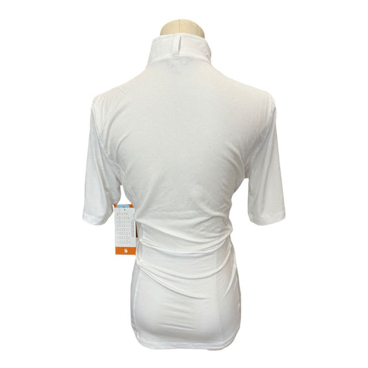 Kerrits 1/4 Zip Ice Fil SS Show Shirt in White - Woman's Small
