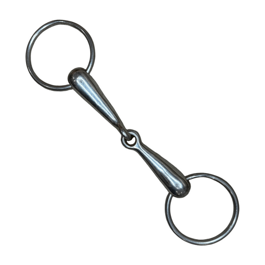 Korsteel Hollow Mouth Loose Ring Snaffle Bit in Stainless Steel - 5 3/4"