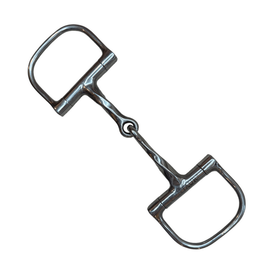 Centaur Slow Twist Dee Ring Snaffle in Stainless Steel - 4 3/4"