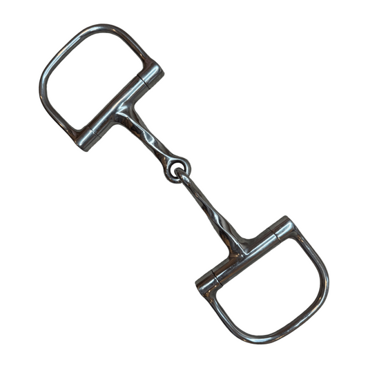 Centaur Slow Twist Dee Ring Snaffle in Stainless Steel - 4 3/4"