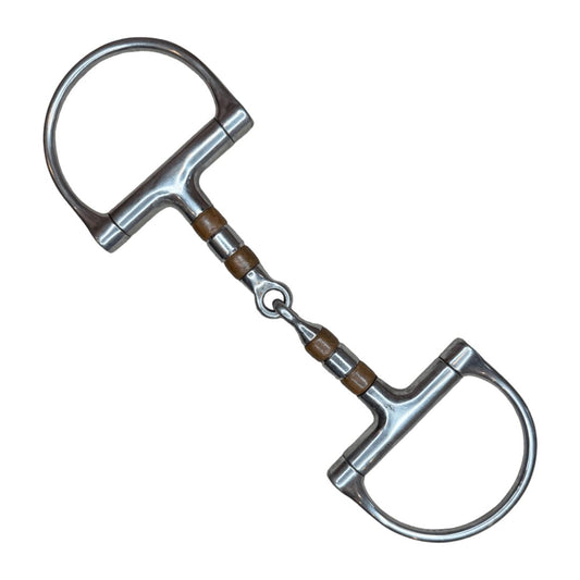 Korsteel Copper Roller Mouth Dee Ring Snaffle in Stainless Steel - 4 3/4"