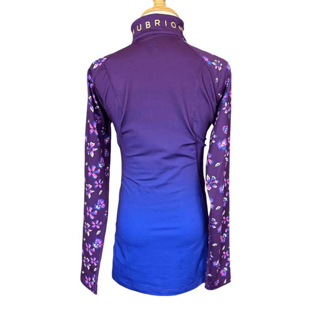 Aubrion 'Alverstone XC' LS Riding Shirt in Purple Ombre - Youth 11-12yo