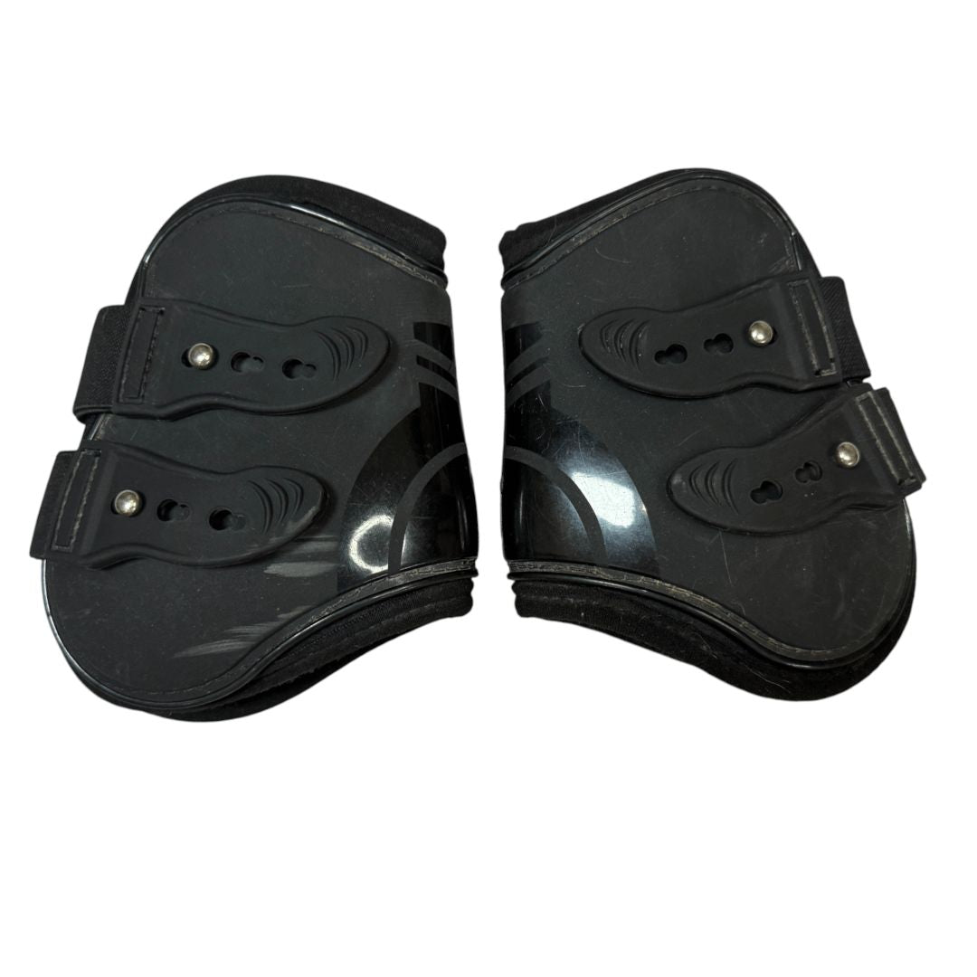 Open Front Hardshell Fetlock Boots in Black - Full