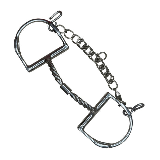 Myler English D-Ring MB 09 Twist with Hooks in Stainless Steel - 5"