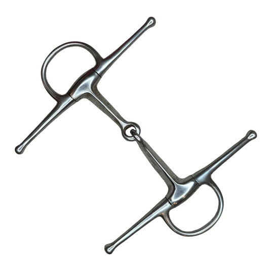 Triangle Mouth Full Cheek Snaffle in Stainless Steel - 5"