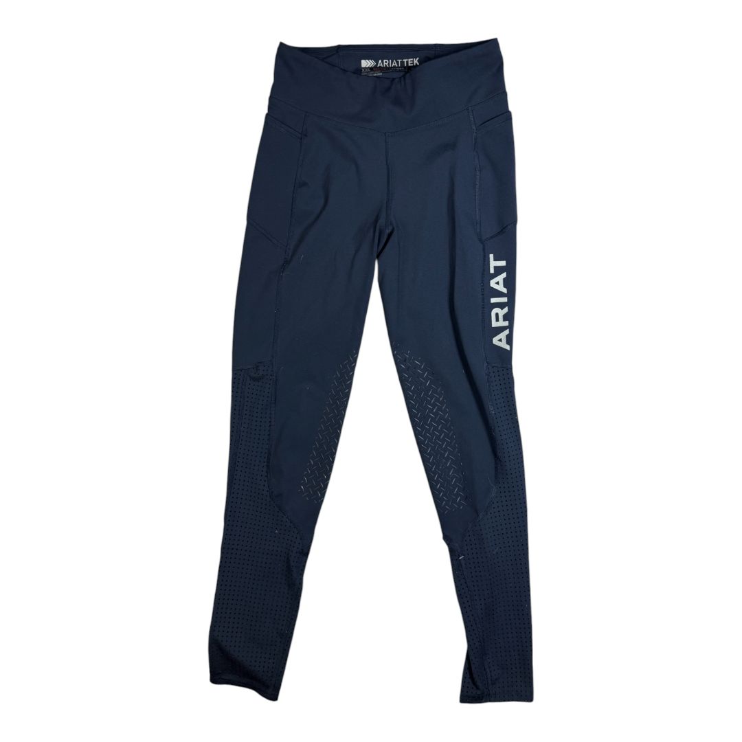 Ariat 'Eos' Knee Patch Tight in Navy - Youth XXL