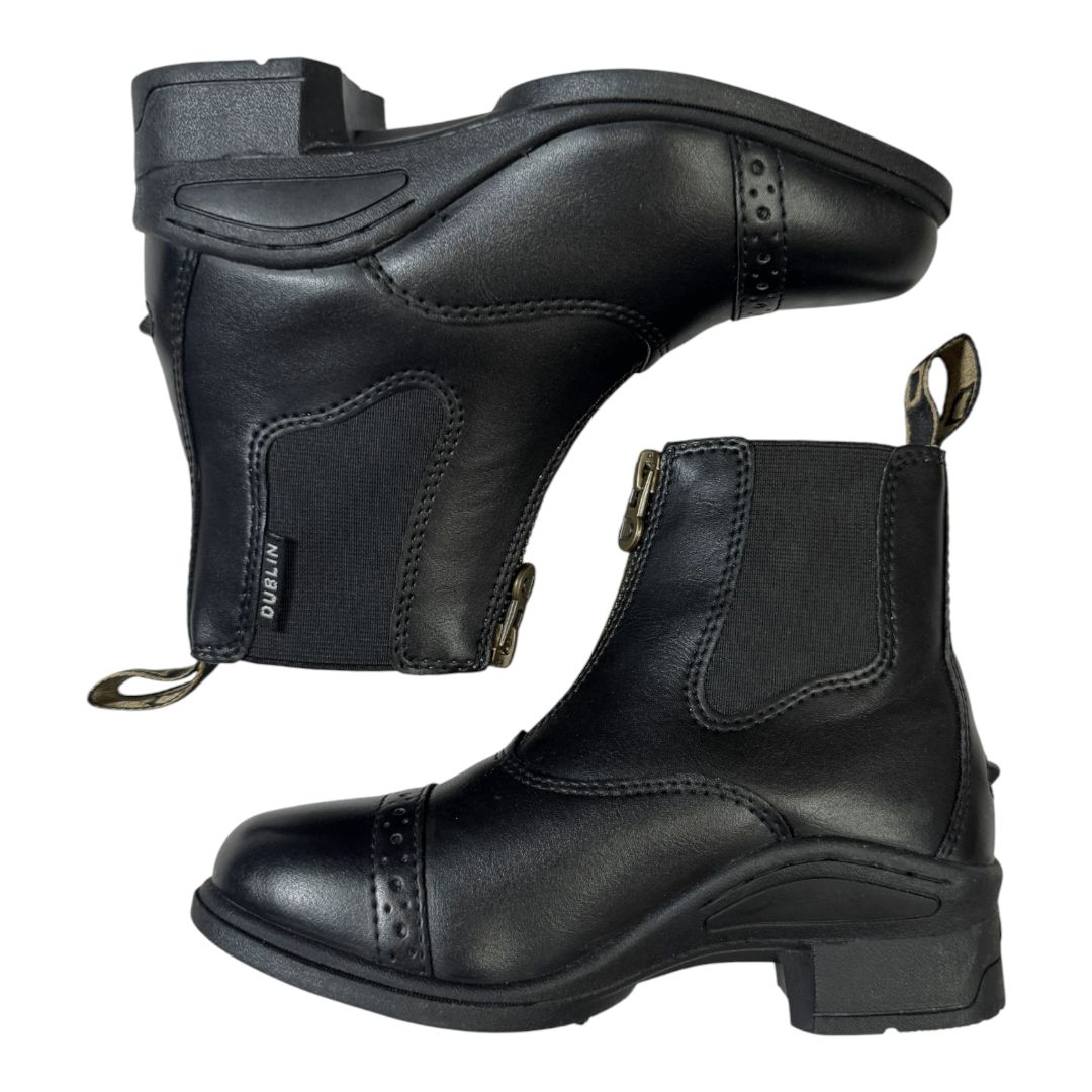 Dublin 'Foundation' Zip Paddock Boots in Black - Kid's 12